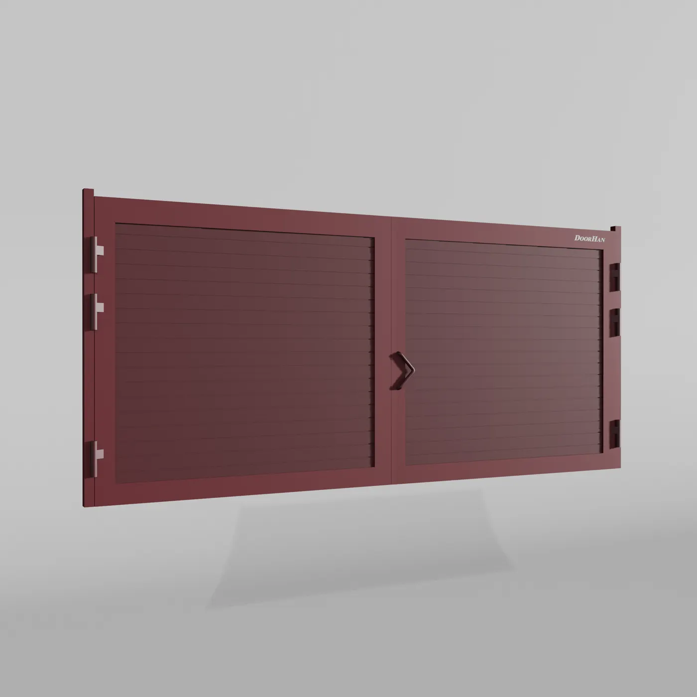 Распашные ворота DoorHan 2400х1200 цвета RAL 3005 (бордовый) с дизайном «доска» с автоматикой