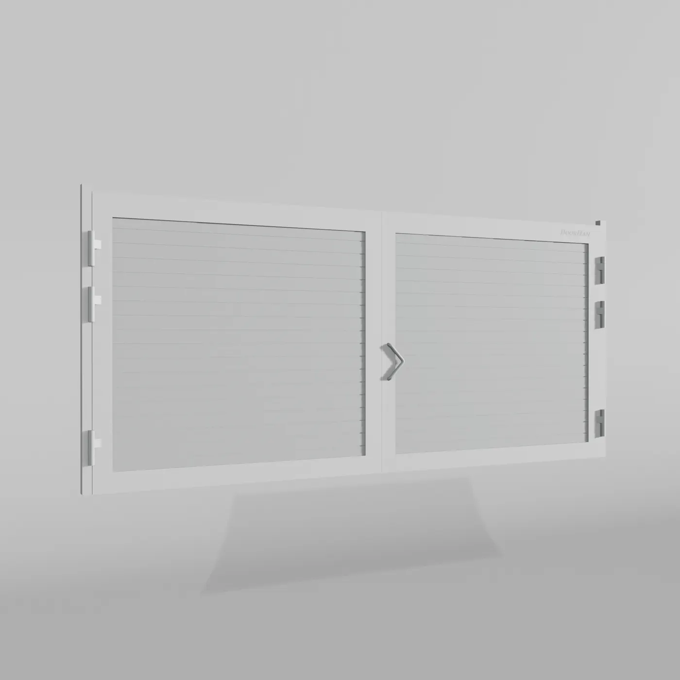 Распашные ворота DoorHan 2500х1900 цвета RAL 9003 (белый) с дизайном «доска» с автоматикой