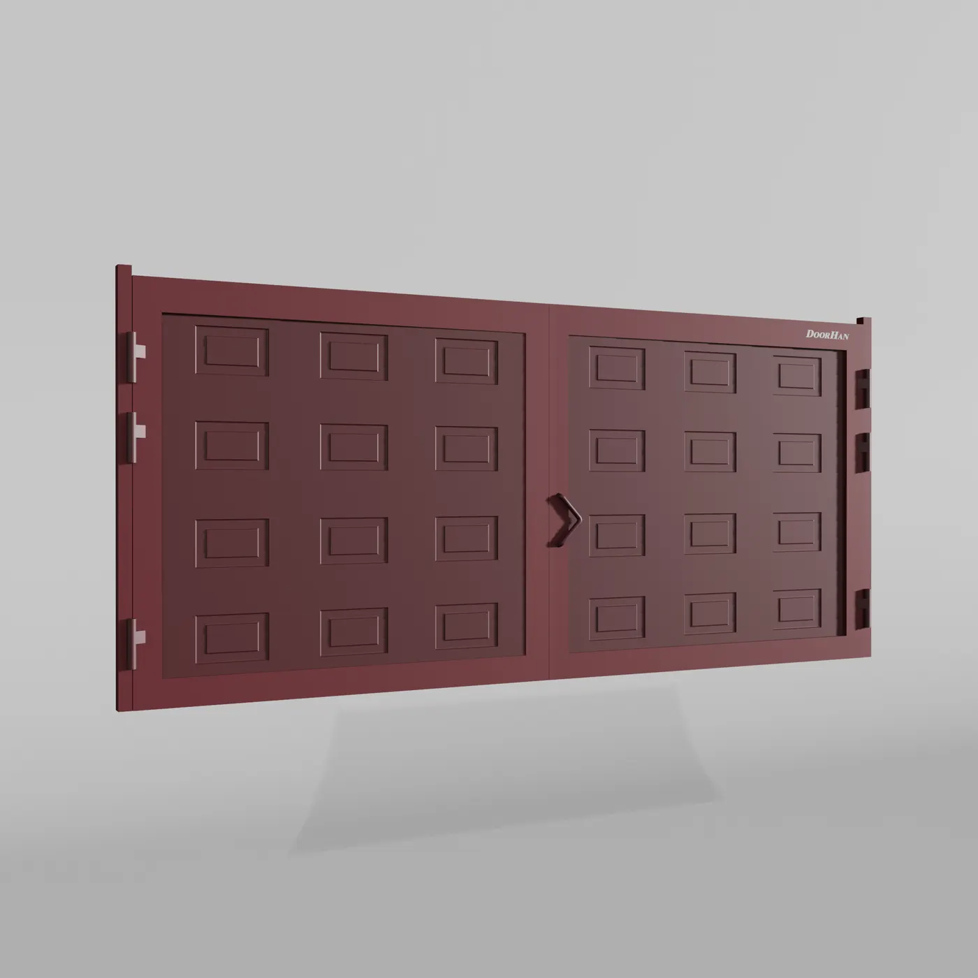 Распашные ворота DoorHan 4800х1700 цвета RAL 3005 (бордовый) с дизайном «филенка» с автоматикой